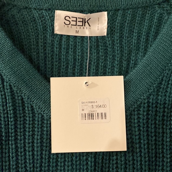 SEEK The Label Punk Rock Deconstructed Pullover Sweater Teal Size Medium - Picture 5 of 13